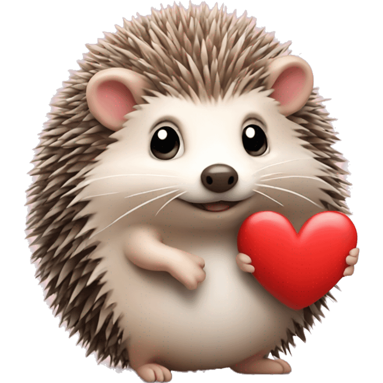 Cute Hedgehog with a heart  emoji