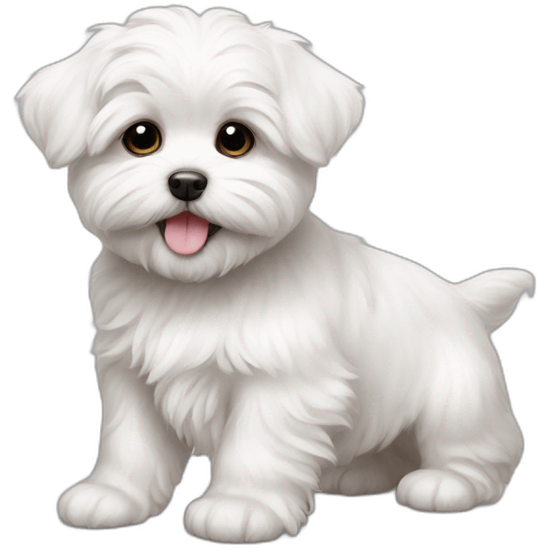 Shin zhu maltese puppy happy emoji