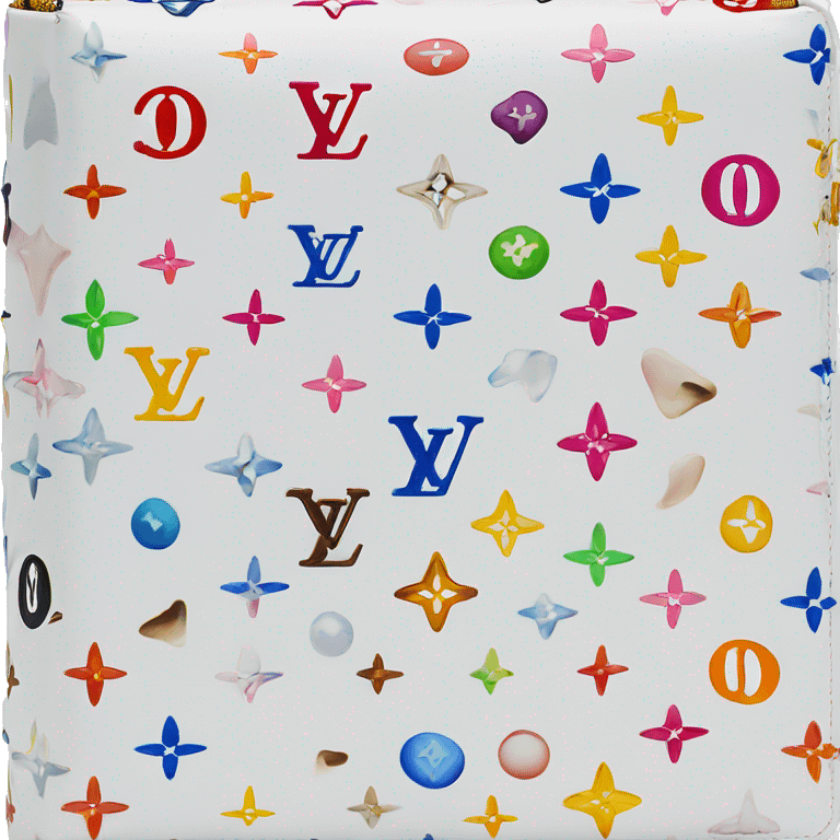 white and colorful louis vuitton wallet long emoji