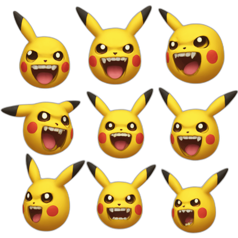 Scary pikachu emoji