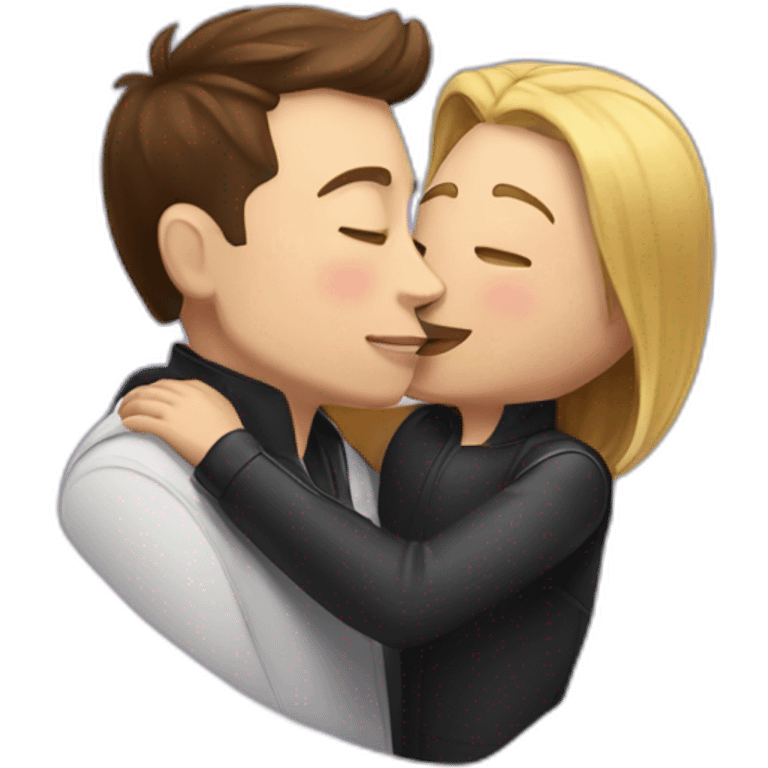 Joe bidon kissing Elon musk emoji