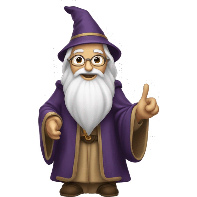 wise wizard raisng his finger up emoji