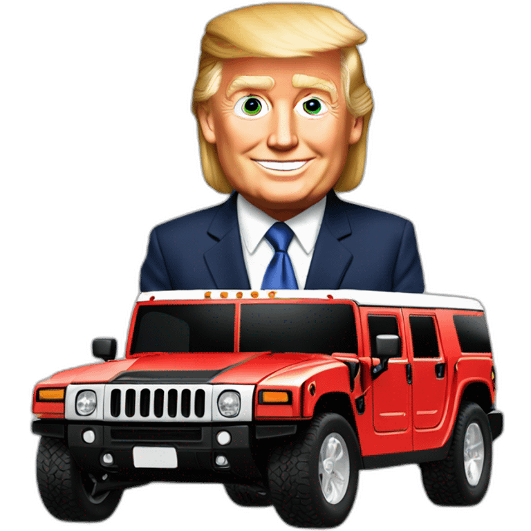 Donald Trump in a Hummer h1 emoji