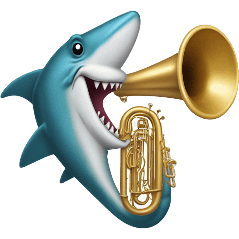 Hammerhead shark playing a tuba emoji