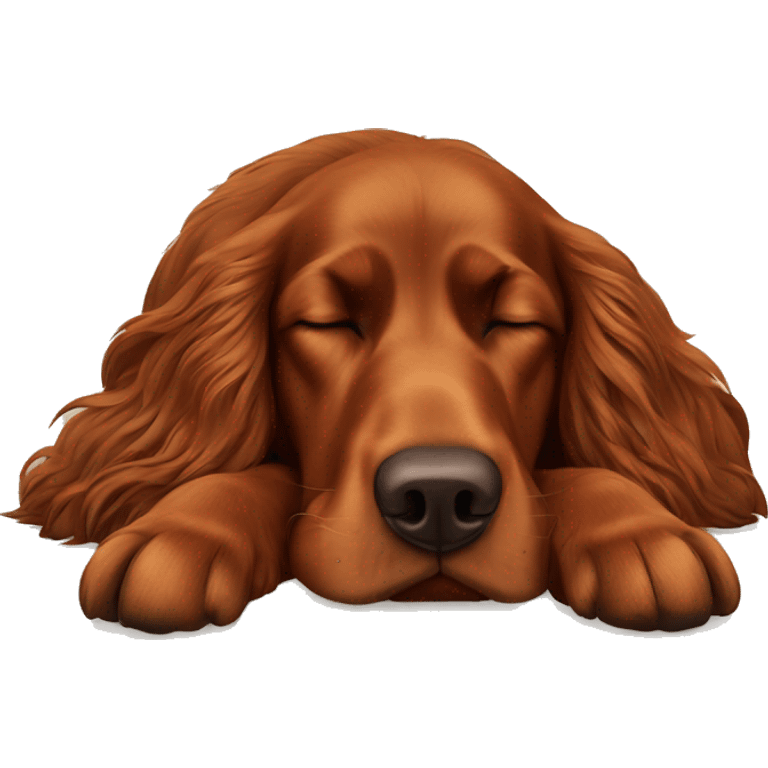 Brown Irish setter sleeping  emoji