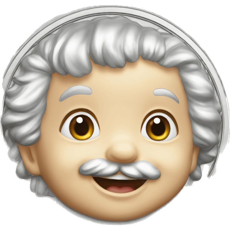 albert einstein happy baby face silver medal emoji