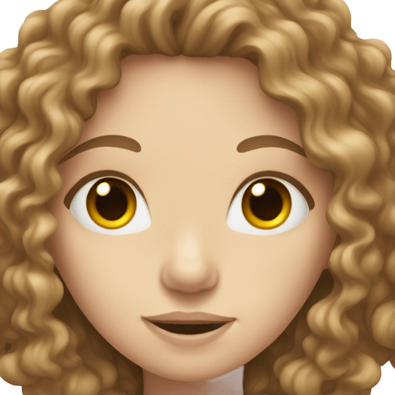 pale girl with long brown curly hair emoji