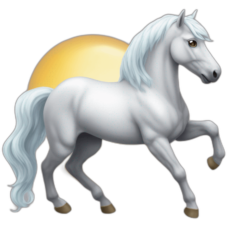 Un cheval sur une licorne  emoji