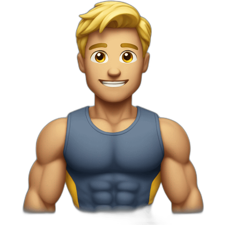 Muscular smart guy emoji