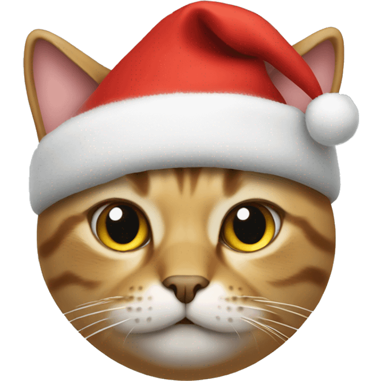 Cat with a Christmas hat on emoji