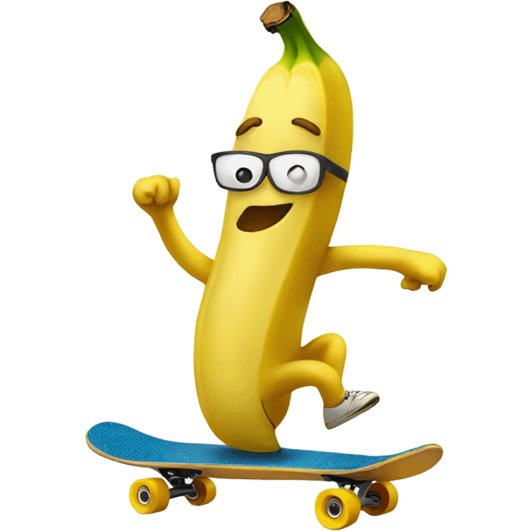 Banana riding a skateboard emoji