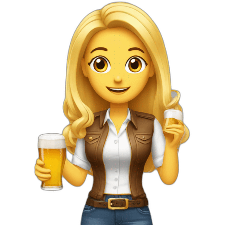 Barbi qui boit de la bière emoji