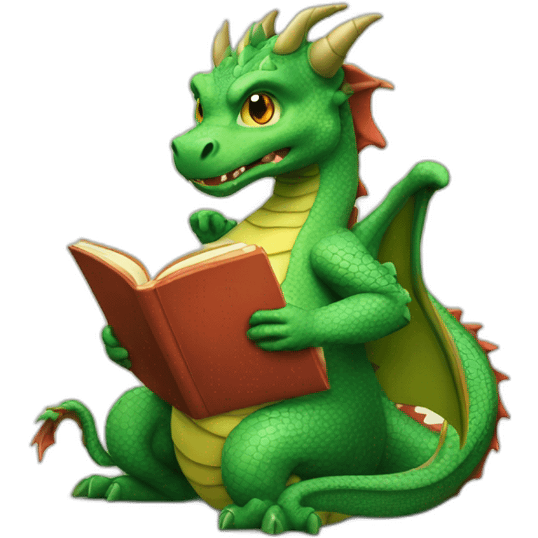 dragon-reading-a-book-with-a-cup-of-tea emoji