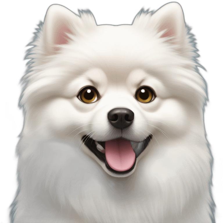 White pomeranian shower emoji