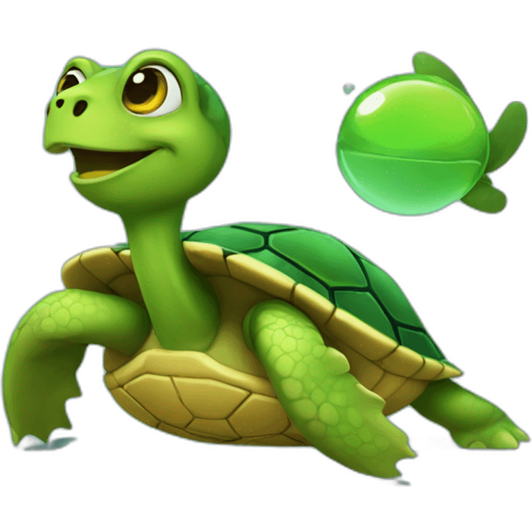 Turtle play video games emoji