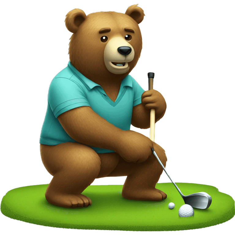 bear golfing emoji