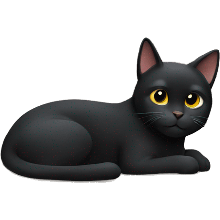 a black cat in a comfy bed emoji