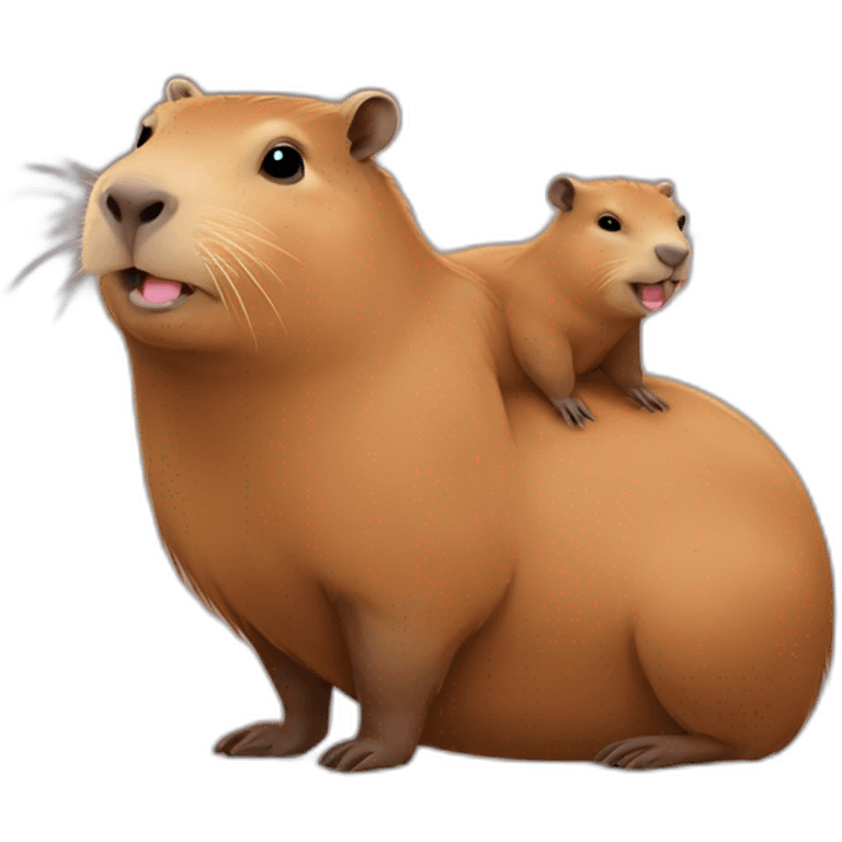 Capybara avec son bébé emoji