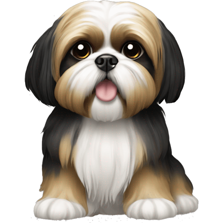 Gold and black shih tzu emoji