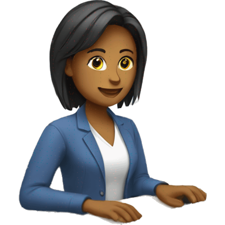 woman works with computer emoji