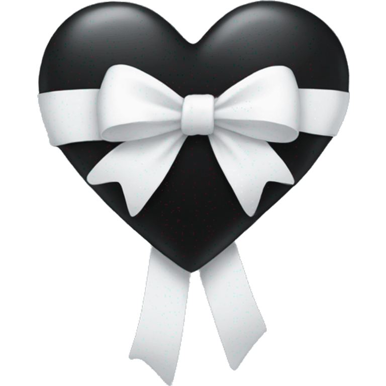 black heart with white bow emoji