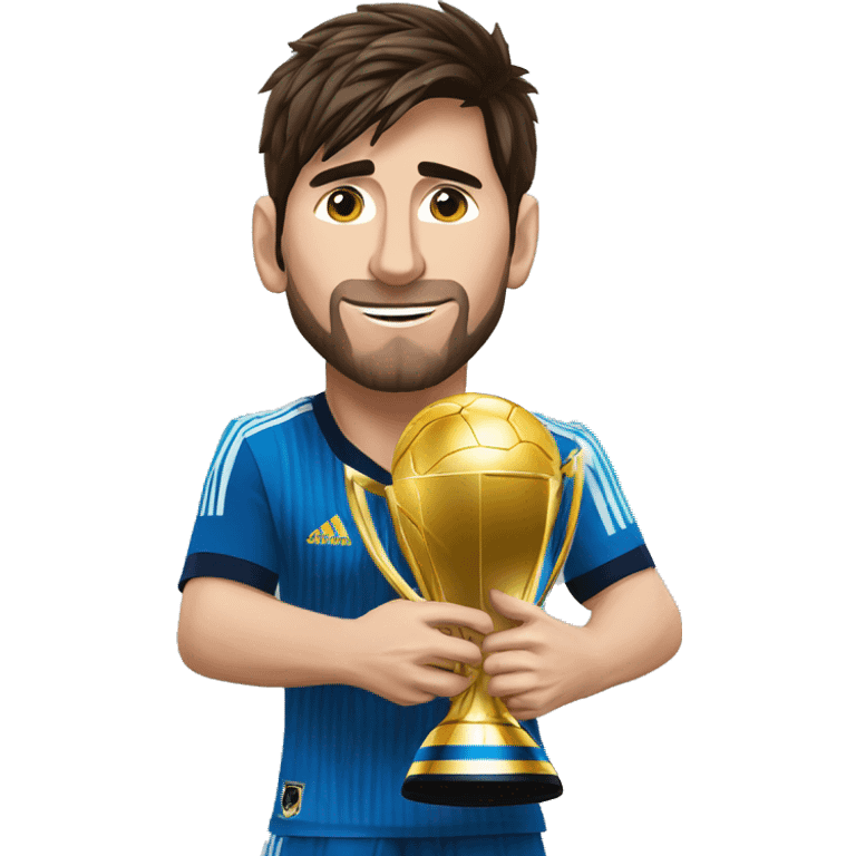 leonel messi levantando la copa mundial emoji