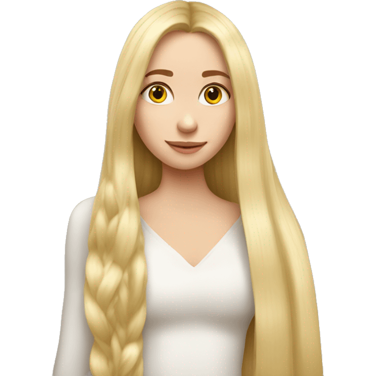 Super long blond hair Russian girl in love  emoji