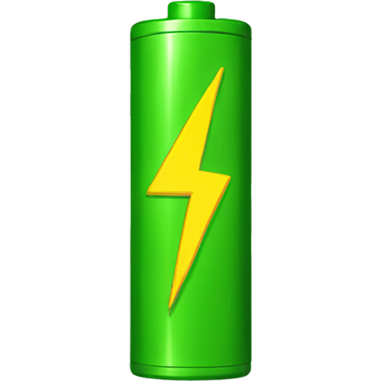 simple vertical green battery with yellow lightning logo on it emoji