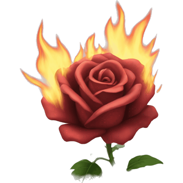 flor de rosa nega ardiendo emoji