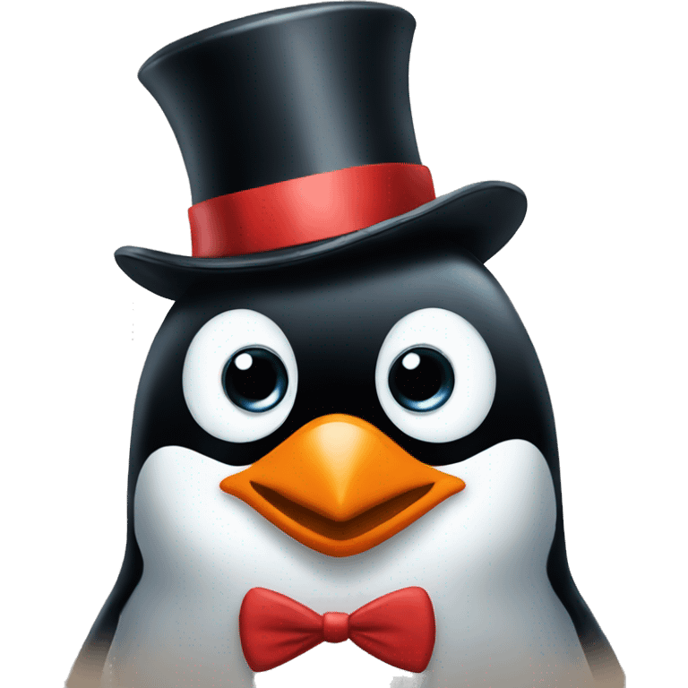 penguin with tophat emoji