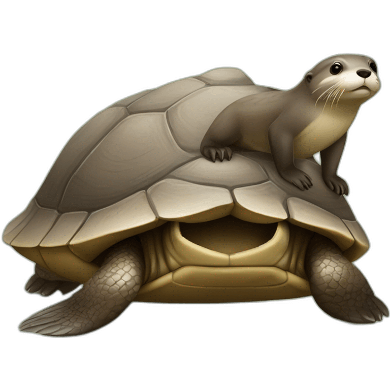 Loutre sur une tortue emoji