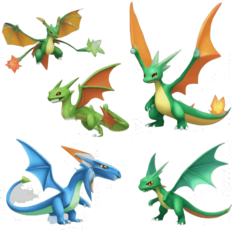 Shiny Vikavolt-Flygon-Charizard-Pokémon-Fakémon Full Body emoji