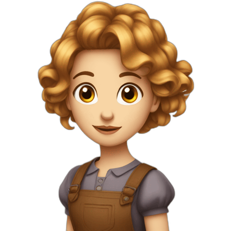 Alice  avec les cheveux et les yeux marrons  emoji