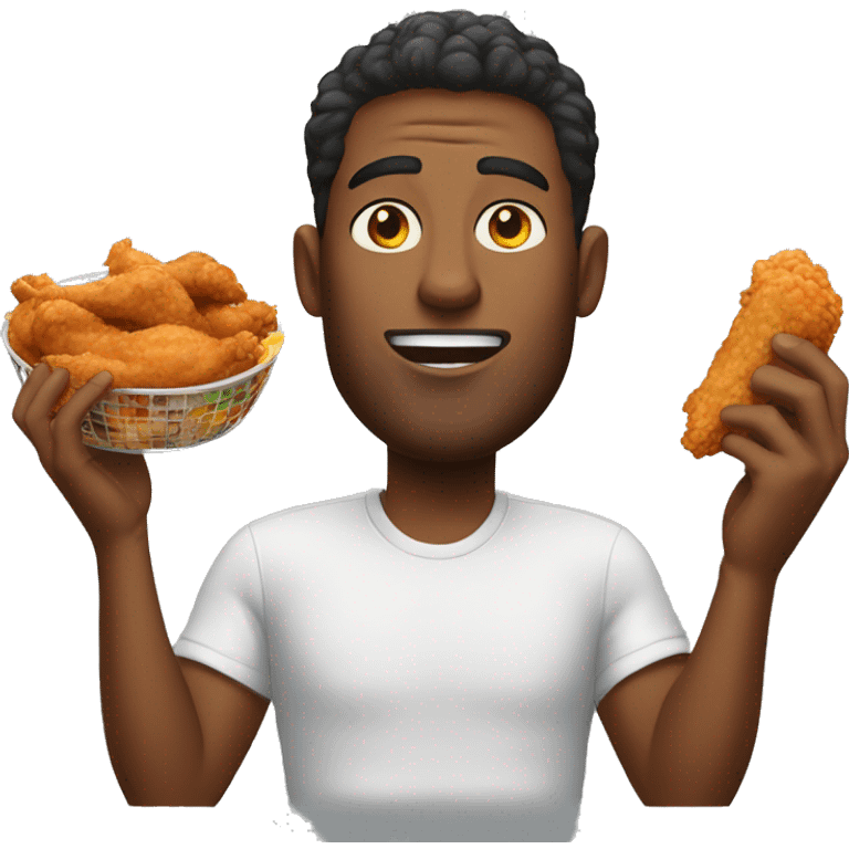 guy eating fried chicken emoji