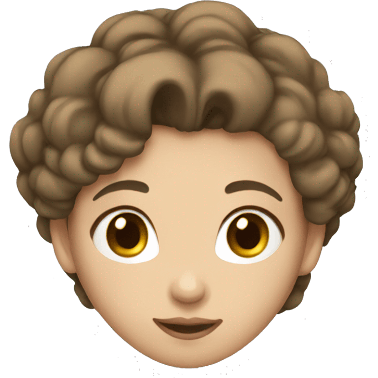 Princess with brown short hair and white skin  emoji