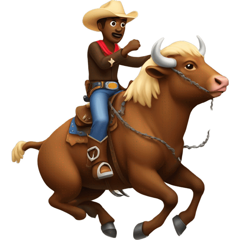 Cowboy riding a buffalo emoji