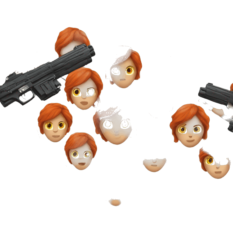 Red-haired girl with a gun emoji