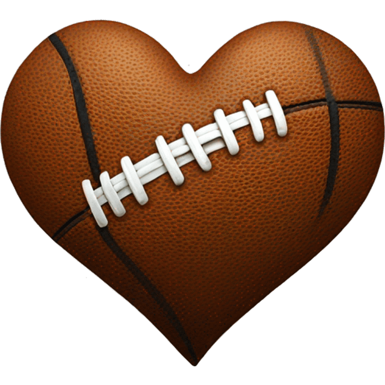 a heart with a football print emoji