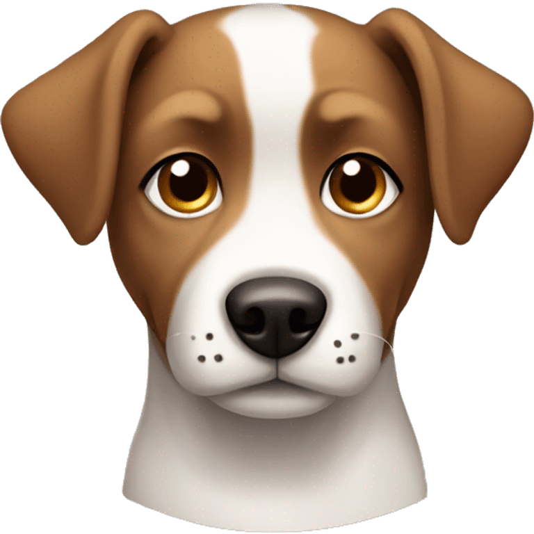 Small brown and white dog with short ears and small nose emoji