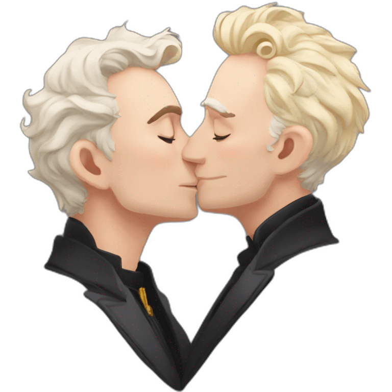 Good Omens Crowley kissing Aziraphale emoji