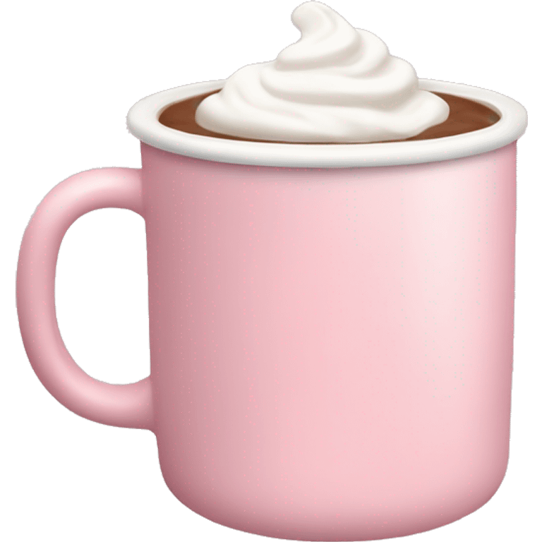 Pastel pink hot cocoa mug emoji