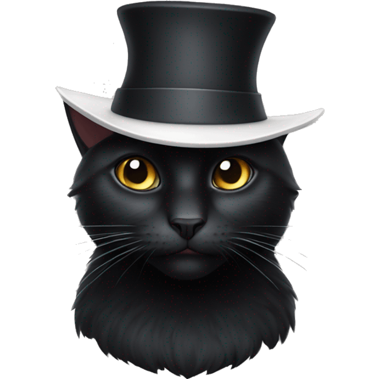 black cat with a white hat emoji