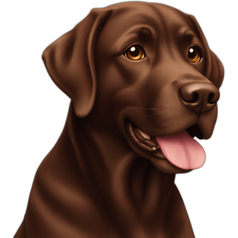 Chocolate labradador with name “Haru” emoji