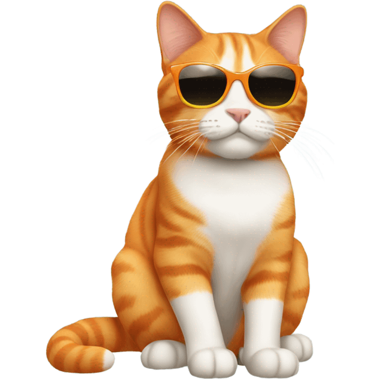 Orange cat with sunglasses ￼ emoji