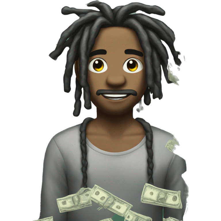 Money rain with dreads emoji