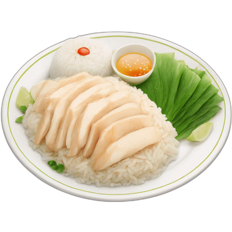 hainan chicken rice on a plate emoji