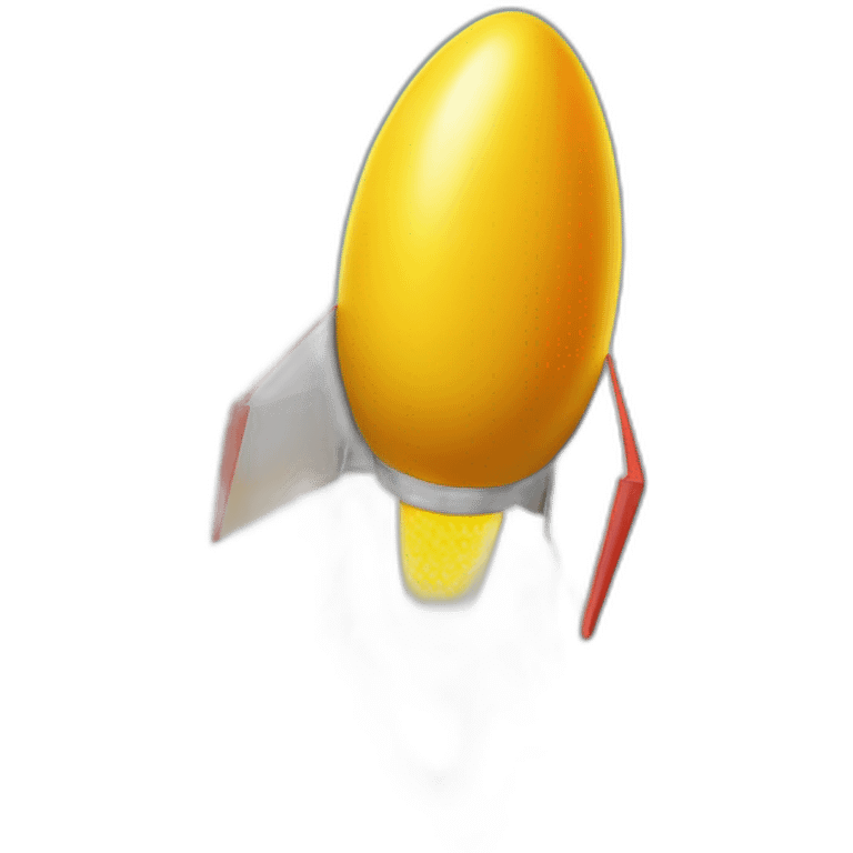 An egg yolk flying a rocket emoji