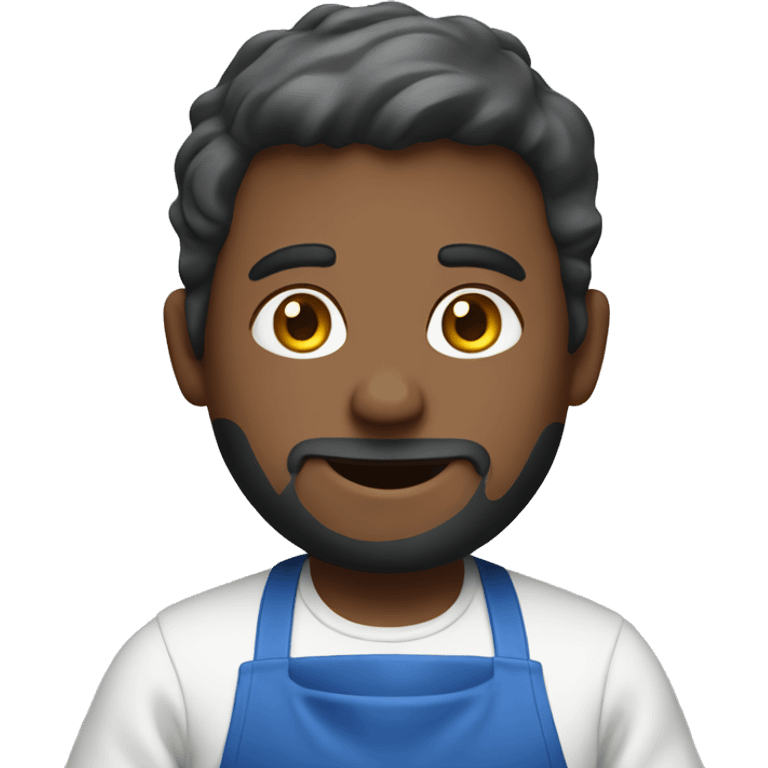 guy in a blue apron preparing food emoji