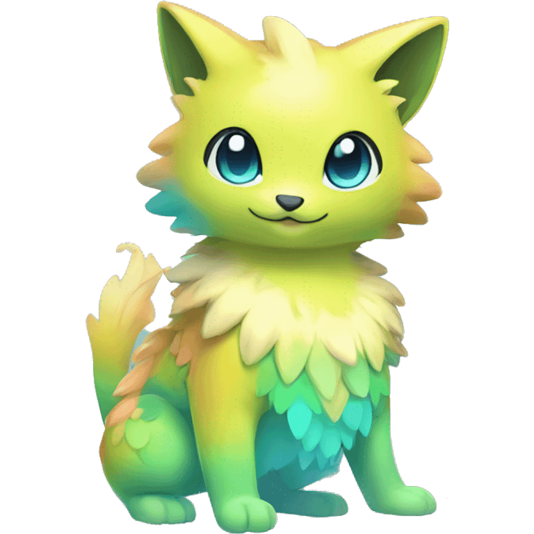 Cute cool shiny colorful animal hybrid Fakemon full body emoji