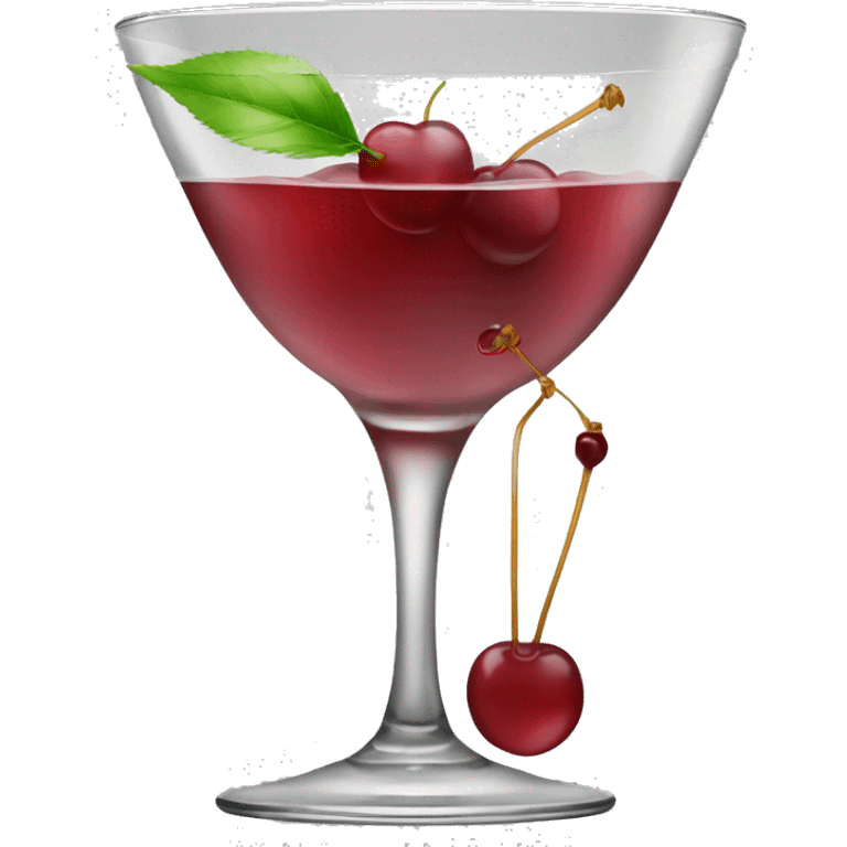 coupe glass cocktail with a cherry and bow emoji